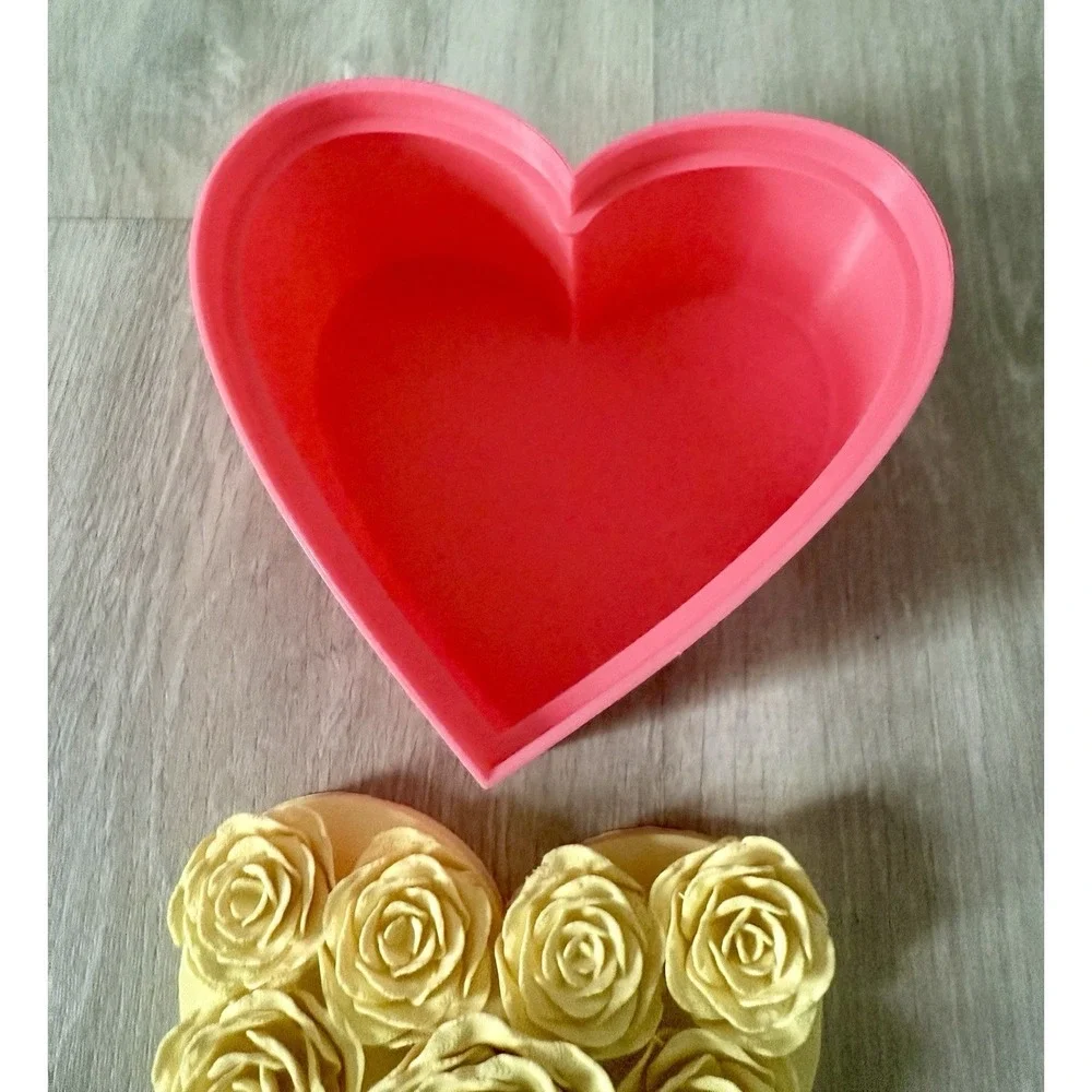 Roses Heart Container Valentine's Day 3D‎ printed jewelry box gift